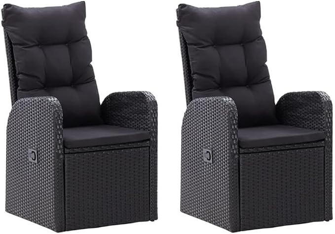 Afuera Living 5-Piece PE Rattan Garden Dining Set, Powder-Coated Steel Frame, Black Finish, Glass Top Table, Sleek Modern Design, Removable Cushions, Outdoor Terrace Patio Seating for 4
