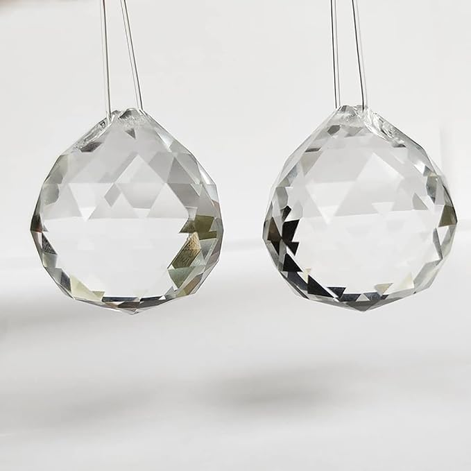 20 Pack Clear Hanging Crystal Prism Feng Shui Ball Crystal Glass Ball Pendant Rainbow Maker for Window Suncatcher Gift, 20mm