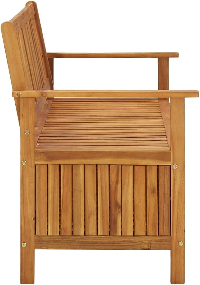 Patio Storage Bench, Outdoor Wooden Deck Box, Solid Wood Patio Furniture for Outdoor Cushions, Pool Storage and Garden Tools, 47.2"x24.8"x33.1", -330