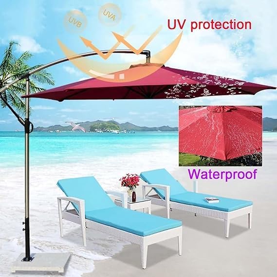 11FT Cantilever Patio Umbrella Replacement Canopy Outdoor Large Round 8 Ribs Length 64" to 66" (Canopy Only) Waterproof & UV