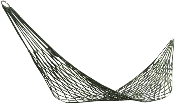 Outdoor Camping Hammock Single Person Breathable Nylon Mesh Net with Rope Lightweight Compact for Hiking Beach Garden Travel(Green)