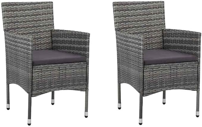 3 pcs Modern Patio Dining Set & Patio Furniture Black Glass Outdoor Dining Set Balcony Furniture for Lawn Backyard Front Porch 31.5 x 31.5 x 29.1 in