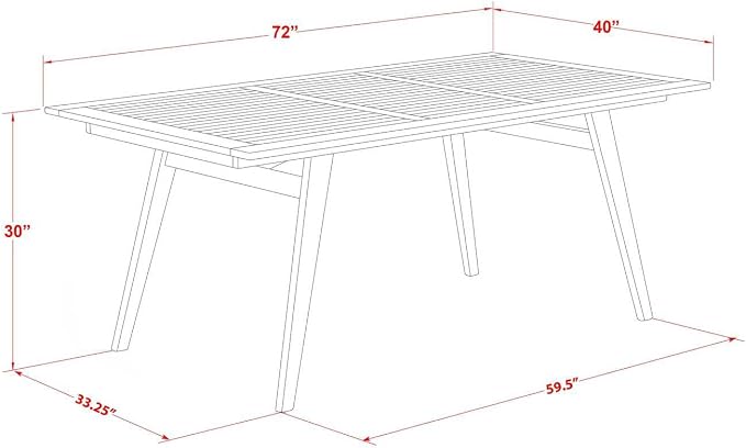East West Furniture DEHD7CANA 7 Piece Patio Dining Set Includes a Rectangle Outdoor Acacia Wood Table and 6 Folding Arm Chairs, 40x72 Inch, Natural Oil