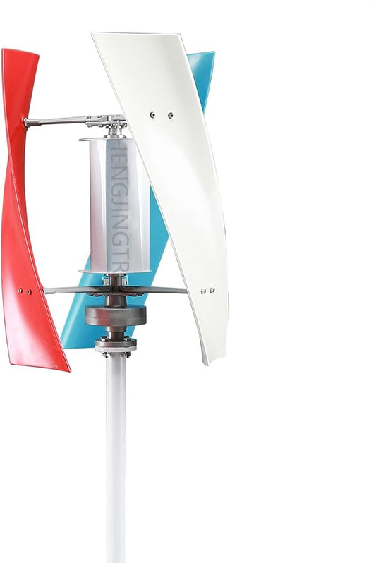Vertical Wind Turbine Generator, 6000W 12V 24V 48V 3 Blades No Noise Magnetic Levitation Upright Wind Generator with Controller for Outdoor Garden