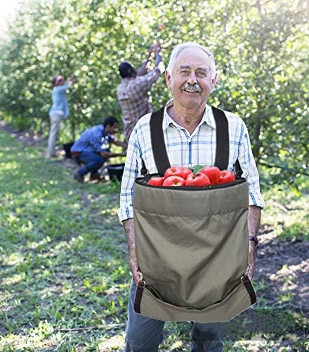 FCOUIID Harvest Apple Picking Bag - Waterproof 600D Fruit Storage Apron Pouch for Outdoor Orchard, Farm, Garden, Heavy Duty