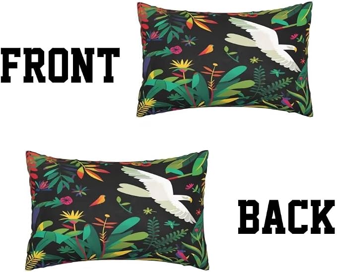 Outdoor Pillows Waterproof Set of 2 Outdoor Pillow Covers 16x24 Inch, Dark Throw Pillows Bird Pillow Covers, Summer Garden Decorative Pillows Outdoor Pillows for Patio Furniture Car Home Decor -hs248