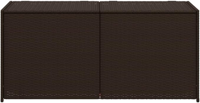 283 L Large Outdoor Storage Box Brown PE Rattan Deck Box Weather-Resistant Patio Storage for Cushions Garden Tools 19.7x47.2x22 in