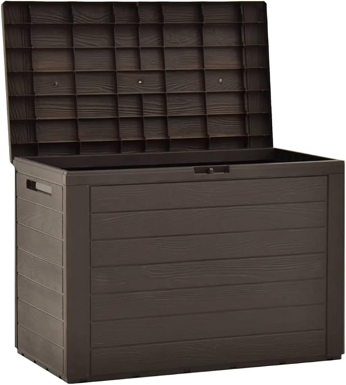 Patio Storage Box,Outdoor Toy Box,Outdoor Cushion Storage,Pool Storage,Outdoor Towel Storage,for Patio Furniture, Pillows, Pool Supplies, Garden Tools, Brown 30.7"x17.3"x21.7"