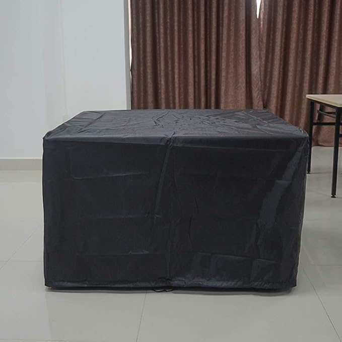 FLR 49x49x29in Patio Table Cover Square Black Waterproof Outdoor Dinner Protector Dust-Proof Table Desk Cover Furniture Covers with Storage Bags for Garden Outdoor Indoor Furniture Table