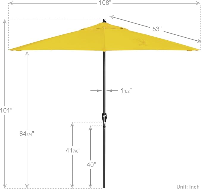 California Umbrella 9' Rd Aluminum Patio Umbrella