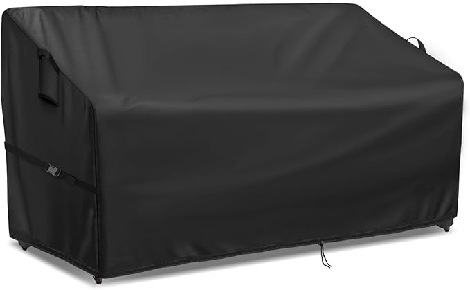 Outdoor Sofa Cover, 75 Inch Waterproof Paito Couch Loveseat Cover, Furniture Covers for Outdoor Seating for Winter - 75 x 35 x 35 Inch, Black