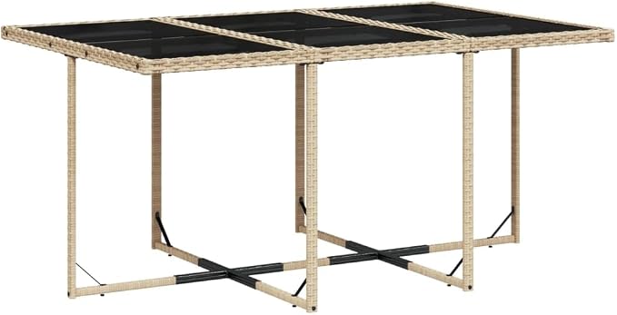 7 pcs Set Patio Dining Set & Garden Dining Set Beige PE Rattan Outdoor Patio Furniture Set Balcony Furniture for Front Porch Lawn Backyard 65 x 41.7 x 28.7 in