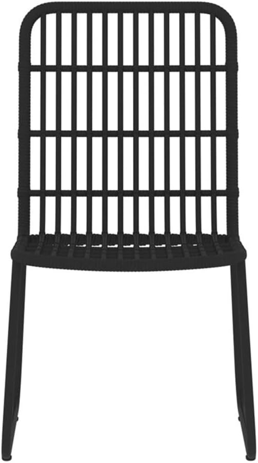 BOWERY HILL 3-Piece Powder-Coated Steel Patio Dining Set, Black Finish, Includes Table and 2 Chairs, Weather-Resistant Outdoor Furniture for Garden, Balcony, or Terrace Use