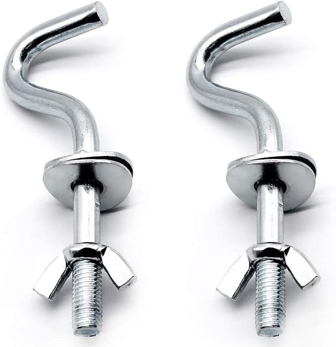 Zinc Heavy-Duty Replacement Hooks Holding Hammock Fit 3/8 Inch Dia. 1-1/4 to 2 Inch Long Hole on Hammock Stand - 2 Packs