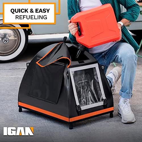 IGAN Small Inverter Generator Tent Cover While Running, Compatible for Honda and Most 1000~2300 Watts Generators, Portable Outdoor All-Weather Tarpaulin Cover for Rain, Orange