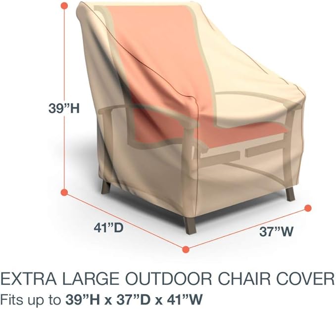 Budge Sedona Patio Chair Cover, Tan, Extra Large