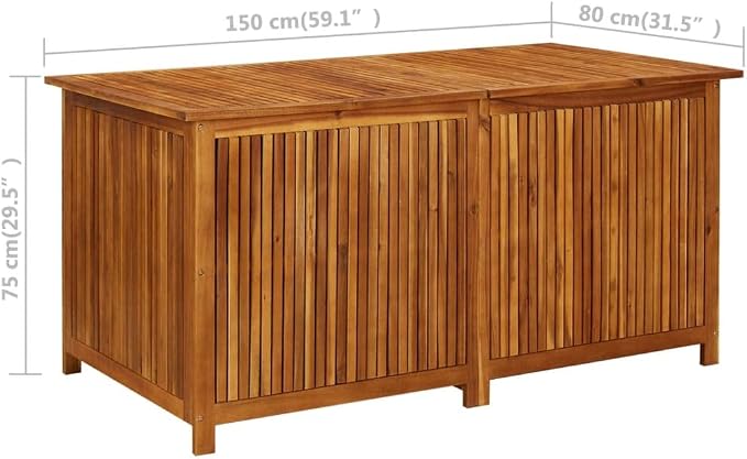 Solid Wood Outdoor Storage Bench,Solid Acacia Wood Garden Deck Box Patio Storage Box with Liftable Top Outdoor Wooden Storage Container for Patio,Backyard,Poolside, 59.1"x31.5"x29.5"