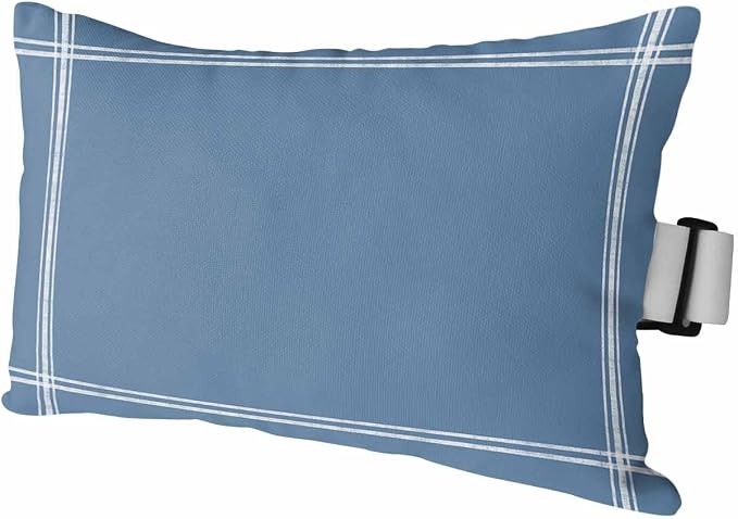 Outdoor Pillow for Lounge Chair with Strap & Insert Solid Color Recliner Head Pillow Royal Blue Waterproof Headrest Patio Lumbar Pillows for Beach Pool Office Chaise Chair 12x20 Inch