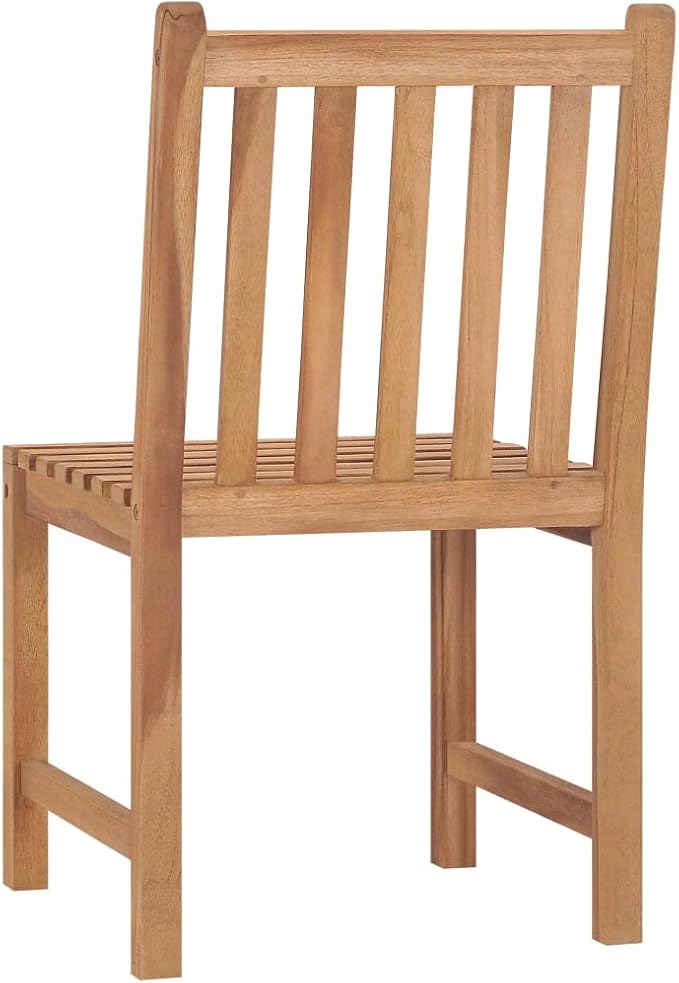 5 Piece Teak Wood Garden Dining Set with 31.5 x 31.5 Inch Table, Solid Wood Patio Furniture for Indoor or Outdoor Use