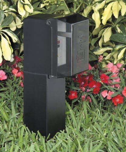 GPD19G-1 Gard-N-Post Low-Profile Outdoor Landscape Lighting Post Enclosure with Outlet Cover, 19.5-Inch, Green, 1-Pack
