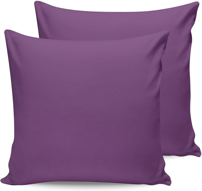 Outdoor Waterproof Throw Pillow Covers Set of 2 Purple Pillowcases 18x18 Inches Solid Purple Color Patio Decorative Pillows Cushion Case Patio Pillows for Couch Bed Chair Garden