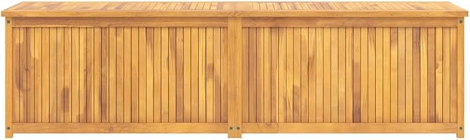 Solid Teak Wood Garden Box, Large Rectangular Outdoor Storage Container for Patio and Garden, Rustic Teak Deck Organizer, 78.7 x 19.7 x 21.7 in