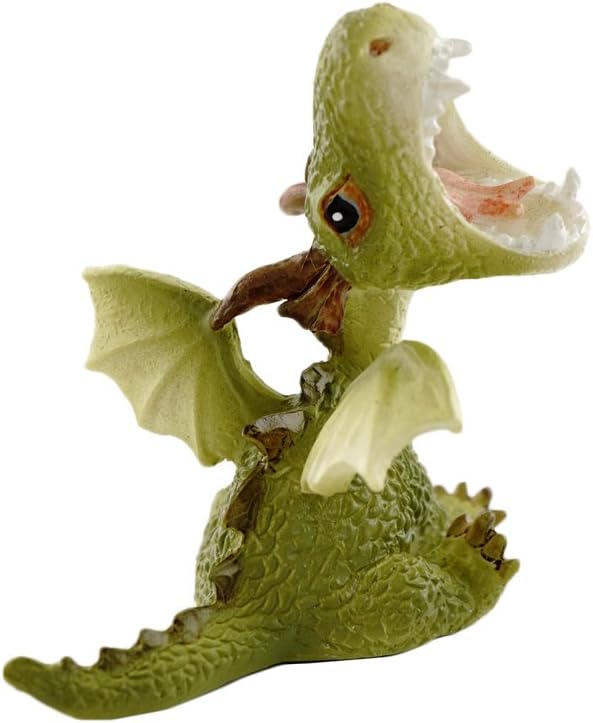 Top Collection Miniature Fairy Garden and Terrarium Statue, Mini Dragon Roaring