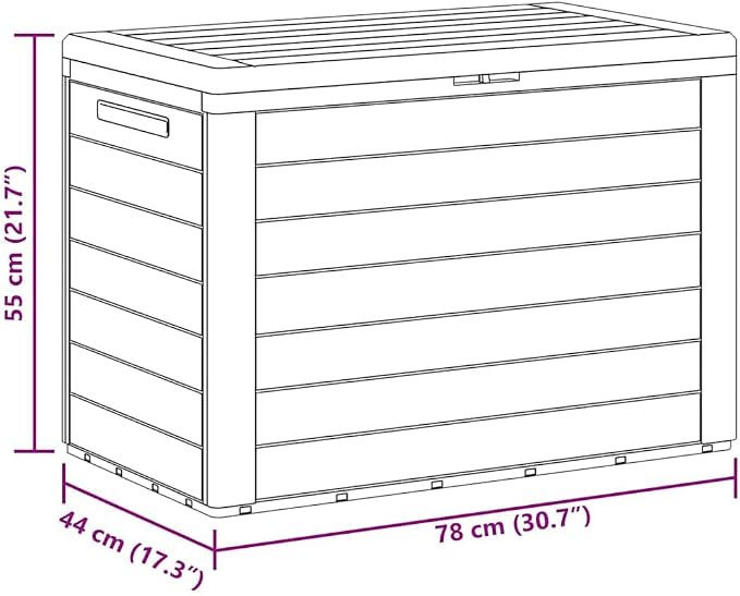 Polypropylene Garden Storage Box 38.7x17.3x21.7 Inches, Anthracite Patio Storage Chest for Cushions Pillows Blankets