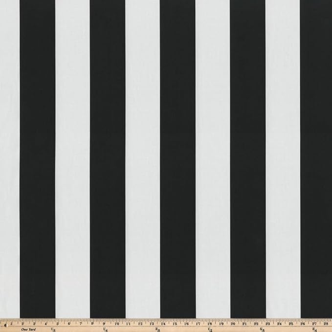 Pillow Perfect Stripe Indoor/Outdoor Sofa Setee Swing Cushion, Tufted, Weather, and Fade Resistant, 19" x 44", Black/White Cabana Stripe, 1 Count