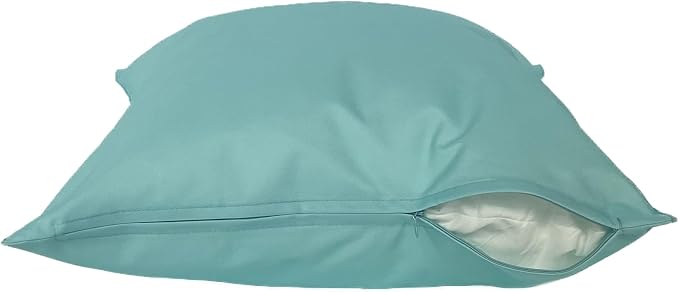 Pack of 2 Outdoor 20''x20'' Waterproof Baby Blue Throw Pillow Covers Decorative Square Patio Pillows for Patio Furniture (Waterspout)