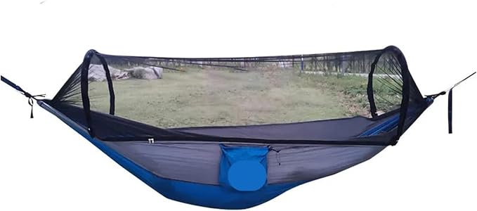 Hammocks, Automatic Quick-Opening Mosquito Net Hammock Outdoor Camping Pole Swing,for Outside(Black)