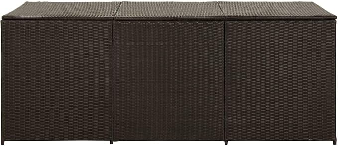 Outdoor Storage Box Poly Rattan Garden Deck Chest with Zipped Liner and Gas Lift Mechanism for Patio Furniture Cushions and Pillows Large Wicker Trunk in Various (180 x 90 x 70 cm)