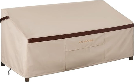 Patio Loveseat Cover Waterproof 3 Seater Outdoor Deep Sofa Covers 79inch x 37inch x 35inch (L x W x H) Lawn Patio Furniture Covers with Air Vent Beige