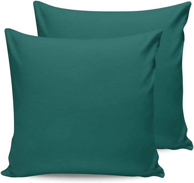 Outdoor Waterproof Throw Pillow Covers 24x24in, Aventurine Green Cushions for Garden Patio Furniture Chairs Set of 2, Solid Home Decor Couch Sofa Polyester Pillow Cases