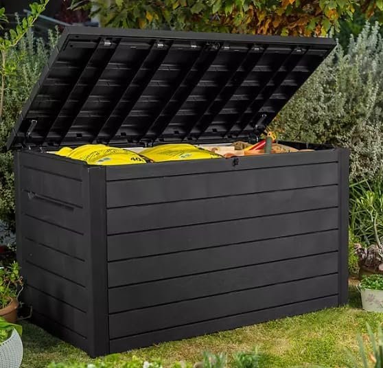 230-Gallon XXL Deck Storage Box Outdoor Patio Container (Graphite)