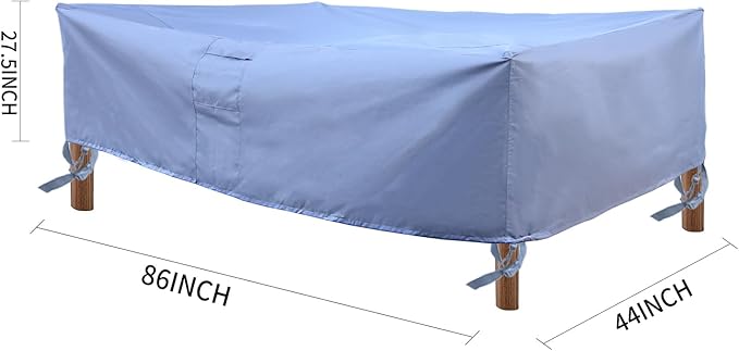 Patio Furniture Cover,Waterproof for Outdoor Dining Table and Chair Cover, Furniture Sofa Set Covers, patio table cover, 86"W x 44"D x 27.5"H Grey