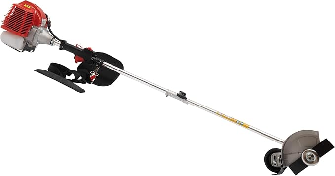 Gas Powered String Trimmer, 2 Stroke Air-Cooled Cordless Lawn Edger Gasoline Weed Eater with 2 Blade Heads for Garden Lawn Grass Hedge Trimmer (43CC, 1.25KW)