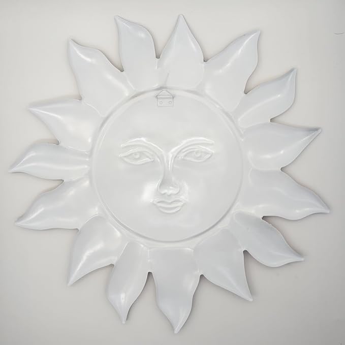 Metal Sun Flower Wall Decor - 12.87 inches Sun Wall Art Hanging Decorations for Outdoor, Home Garden Yard Patio Fence Bedroom Decor