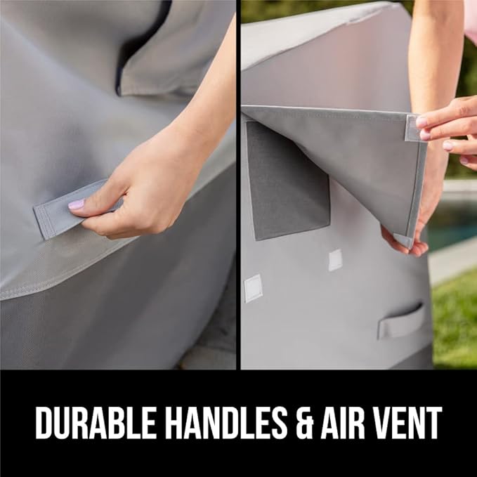 GORILLA GRIP Waterproof Medium Outdoor Patio Chair Cover, 2 Pack, 40 Inch, Heavy Duty 600D Furniture Covers Sets for Winter, Keep Cushions Dry, Protects from Sun, Snow, Rain, Windproof, UV Coated