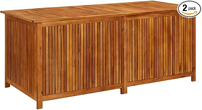 68.9"x31.5"x29.5" Solid Acacia Wood Outdoor Storage Bench with Water-Proof Bag and Gas-Lift Lid, Versatile Deck Box for Garden Furniture Cushions and Tools