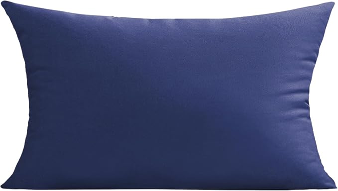 VAKADO 12X20 Throw Pillow Covers Decorative Outdoor Waterproof DarkBlue Outside Patio Furniture Cushion Cases Decor for Garden Bench Porch Couch Tent Set of 2
