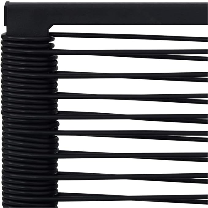 Afuera Living 7-Piece Patio Dining Set, Rectangular Black Glass Table, Powder-Coated Steel Frame, Weather-Resistant Modern Outdoor Furniture with 6 Chairs, Comfortable Seating for Garden or Terrace