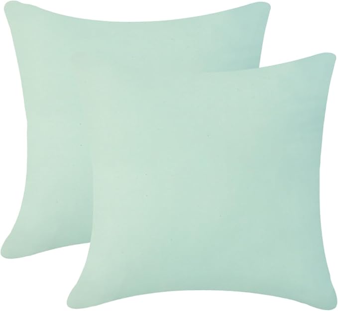 Pack of 2 Outdoor Waterproof Pillow Covers Decorative Throw Pillow Covers Furniture Cushion Cases Spring for Chair Patio Garden Couch Tent Balcony Sofa, Green, 20"x20"