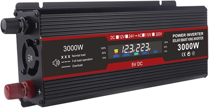 3000W 4000W 6000W Car Inverter DC 12V 24V to AC 110V 220V Modified Sine Wave Power Voltage Converter with Smart Digital Display Screen,3000W-24V