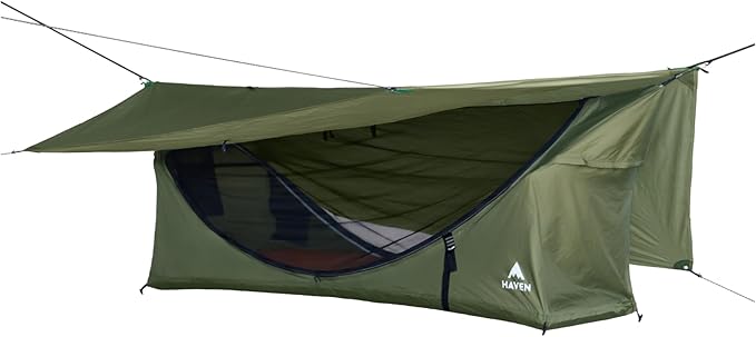 Haven Tents Lay Flat Hammock Tent - Waterproof Camping Hammock with Mosquito Net, Insulated Pad and Rainfly - Haven Tent, Haven XL, Haven Safari