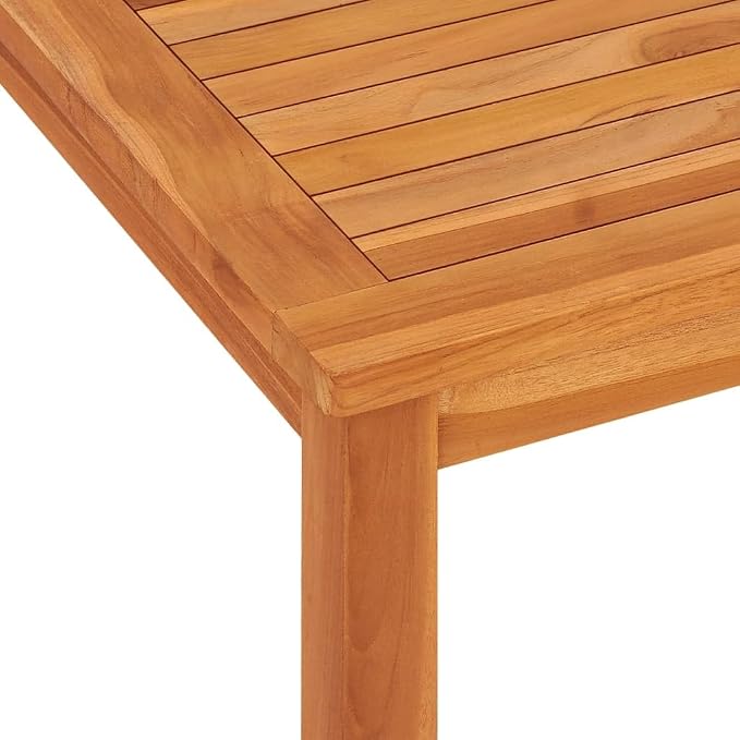5 Piece Patio Dining Set Solid Teak Wood Garden Furniture Set with 47.2 Inch Rectangular Outdoor Table and 4 Chairs for Backyard Lawn Porch and Deck Natural Finish