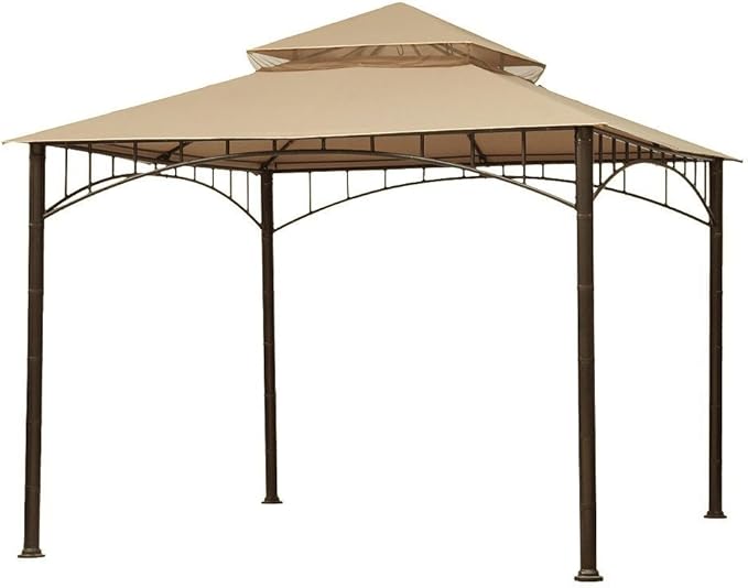 Garden Winds Durable 350 Replacement Canopy Top Compatible with Summer Veranda 10 ' x 10' Gazebo Models L-GZ093PST, G-GZ093PST, TGZ093 - Beige