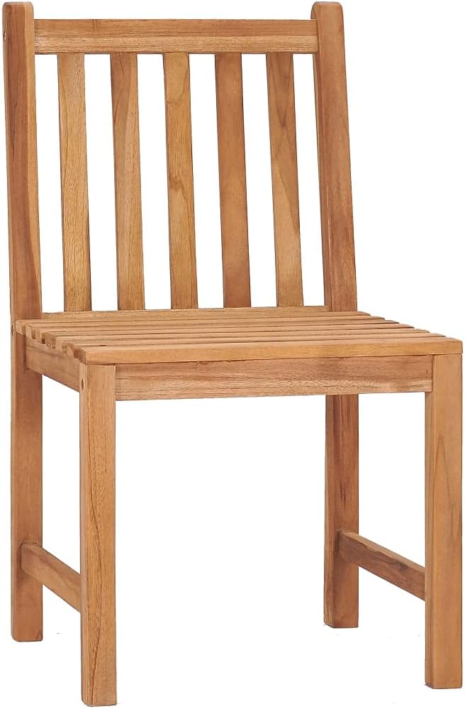 5 Piece Teak Wood Garden Dining Set with 31.5 x 31.5 Inch Table, Solid Wood Patio Furniture for Indoor or Outdoor Use