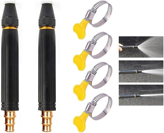 Home High-Pressure Car Wash Water Gun With Booster Nozzle, Suitable for watering plants and vegetables and washing cars,Includes 4 stainless steel hose clamps