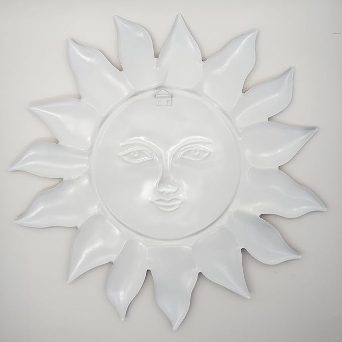 Metal Sun Flower Wall Decor - 12.87 inches Sun Wall Art Hanging Decorations for Outdoor, Home Garden Yard Patio Fence Bedroom Decor